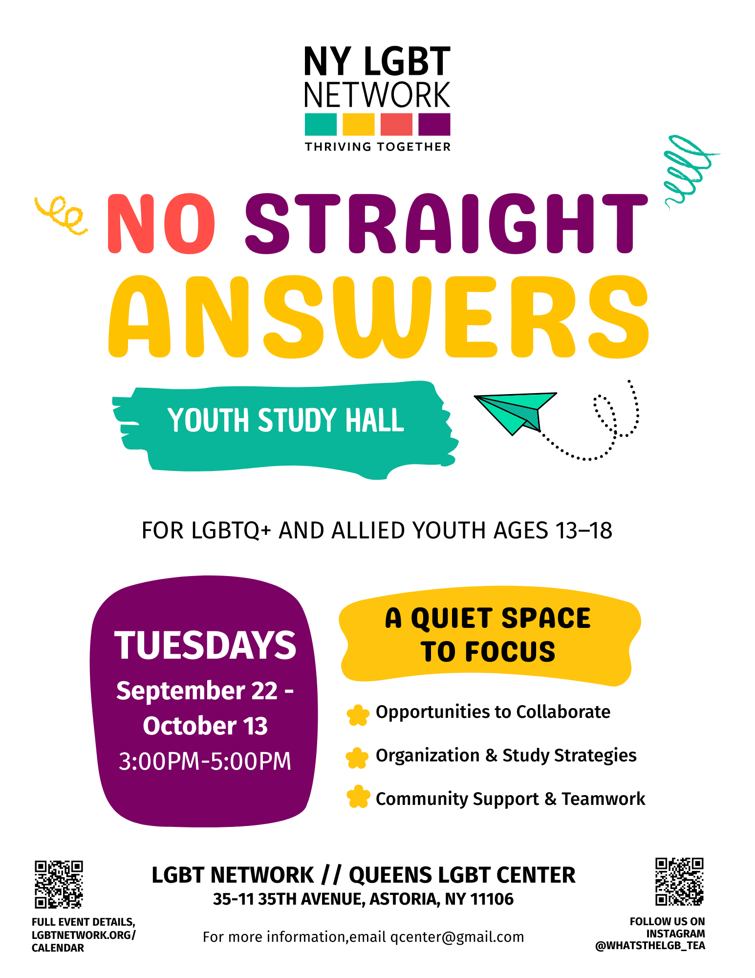LGBT Network – No Straight Answers Study Hall (13-18)